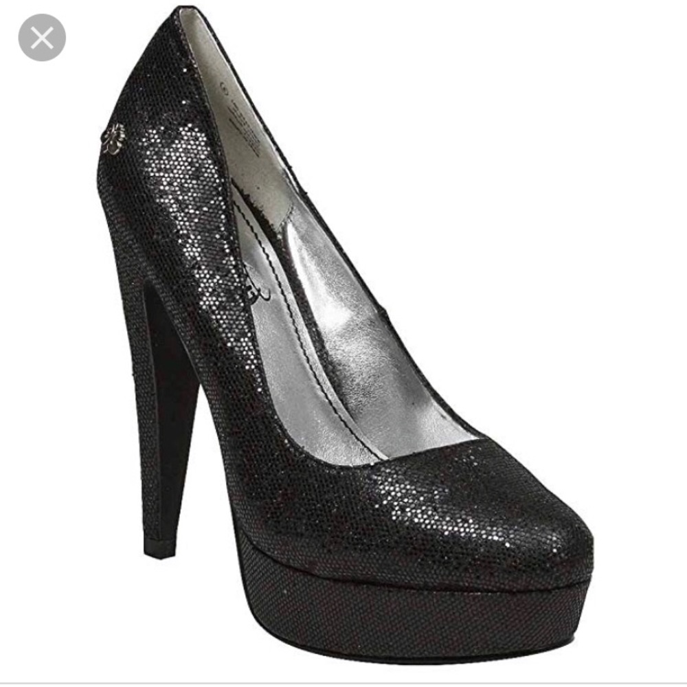 House of Dereon Black Sparkle Pumps Size 8